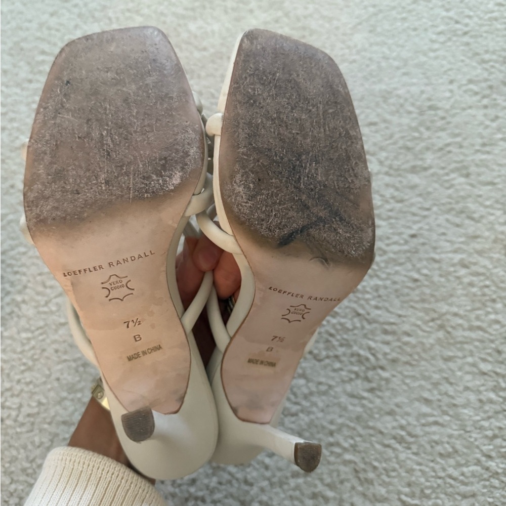 Loeffler Randall Cream Bow Heels - Picture 4 of 5